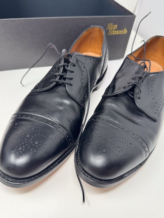 Allen Edmonds Sanford Black Cap Toe Oxfords Size 13A USA Dress Shoes w/ Box main image 13